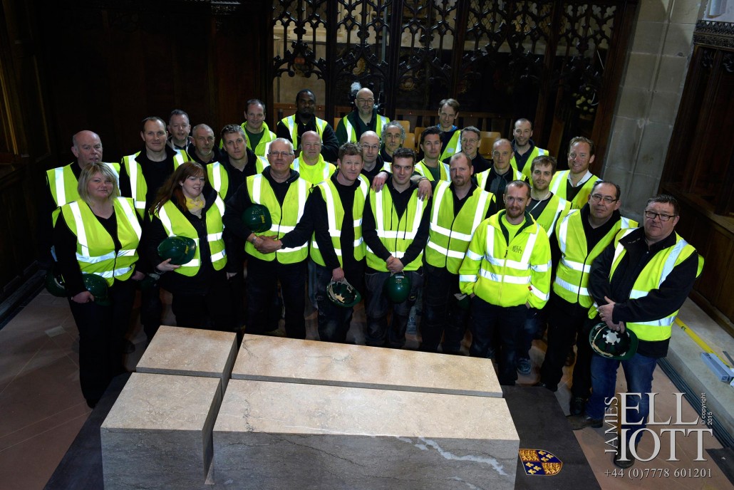  The installing of Richard III's Tomb. 26th March 2015.
